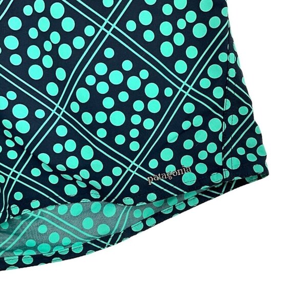 Patagonia Women's 10 Wavefarer Board Shorts Green Polka Dot 4" Inseam Swim Hike - Picture 2 of 8